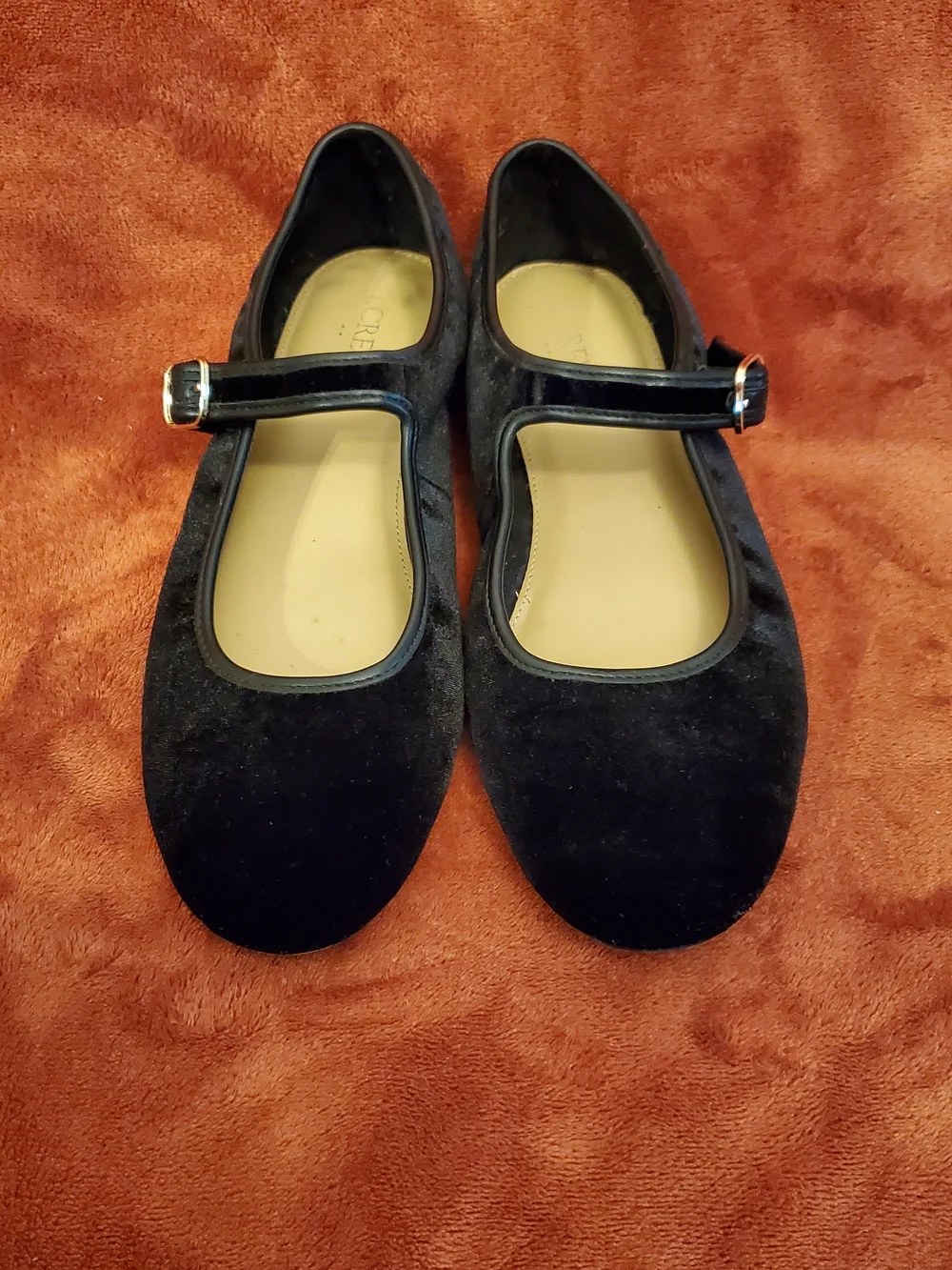 JCREW Black Velvet Mary Jane Dress Shoes